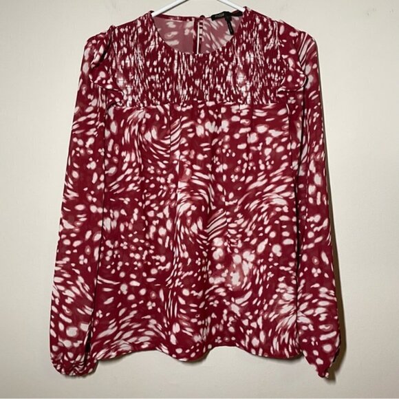 Maje Swirling Dot Lipone Smocked Blouse size 1 - Picture 5 of 13